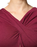 Maroon Jumper Keyhole Knit Pullover Sweater Roberto Cavalli
