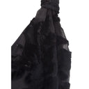 Elegant Black Viscose Dress - Allure Absolue