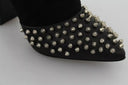 Black Suede Studded Heels Ankle Boots Shoes Philipp Plein