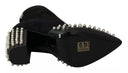 Black Suede Studded Heels Ankle Boots Shoes Philipp Plein