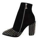 Black Suede Studded Heels Ankle Boots Shoes Philipp Plein