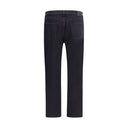 Black Cotton Straight-Leg Jeans