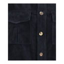 Chaqueta de camisa de cuero de gamuza