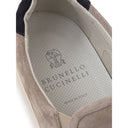 Gray Leather Sneaker Brunello Cucinelli