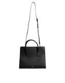 Black Large Leather Top Handle Shoulder Crossbody Bag Versace