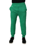 Green Cotton Elastic Waist Men Casual Pants Dsquared²