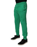 Green Cotton Elastic Waist Men Casual Pants Dsquared²