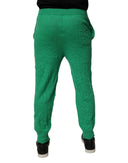 Green Cotton Elastic Waist Men Casual Pants Dsquared²
