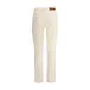 White Cotton Casual Pants