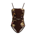Brown Polyamide One-Piece Swimsuit