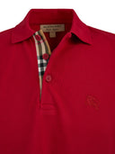 Red Cotton Collared Polo Shirt Burberry