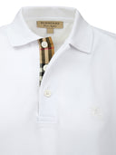 White Cotton Collared Polo Shirt Burberry