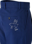 Blue Classic Cotton Pants Gucci