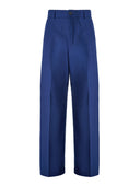 Blue Classic Cotton Pants Gucci