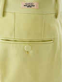 Lime Yellow Polyester Pants Gucci