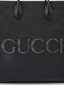 Black Leather Logo Medium Tote Bag Gucci