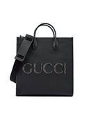 Black Leather Logo Medium Tote Bag Gucci