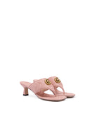 Mystic Pink Nappa Charlotte Leather Sandals Gucci