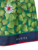 Green Flower Printed Silk Shorts Gucci