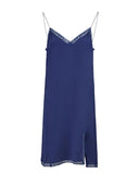 Blu Viscose and Cotton Mid Long Dress Gucci