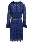 Blu Viscose and Cotton Mid Long Dress Gucci