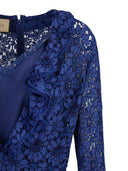 Blu Viscose and Cotton Mid Long Dress Gucci