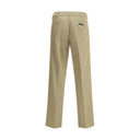 Beige Cotton Chino Pants