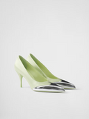 Satin And Metallic Leather Pumps Prada