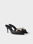 Black Nappa Leather Rope Detail  Sandals Prada