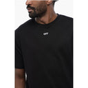 Camiseta de algodón negra de cuello redondo ARROW