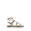 White Calf Leather Bos Taurus Flat Sandals