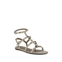 White Calf Leather Bos Taurus Flat Sandals