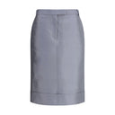 Gray Wool Midi Skirt