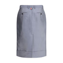 Gray Wool Midi Skirt