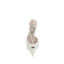 White Calf Leather Bos Taurus High Heel Pumps