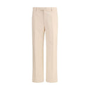 Cream Fleece Wool Dress Pants