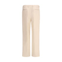 Cream Fleece Wool Dress Pants