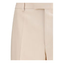 Cream Fleece Wool Dress Pants