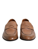 Brown Leather Loafer Dress Formal Shoes - Allure Absolue