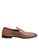 Brown Leather Loafer Dress Formal Shoes - Allure Absolue