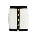 White Viscose Mini Skirt