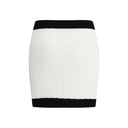 White Viscose Mini Skirt