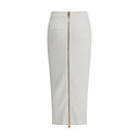 White Viscose Midi Skirt