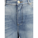 Blue Cotton Flared Jeans
