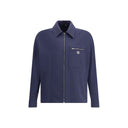 Blue Cotton Biker Jacket