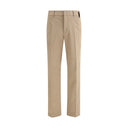 Brown Cotton Casual Pants
