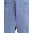 Light Blue Linen Bermuda Shorts