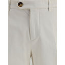 White Cotton Casual Pants