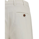 White Cotton Casual Pants