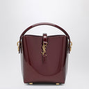 Saint Laurent Mini Le 37 bucket bag in burgundy patent leather
